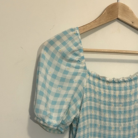 Vintage Blue Gingham Summer Dress - Picture 5 of 11